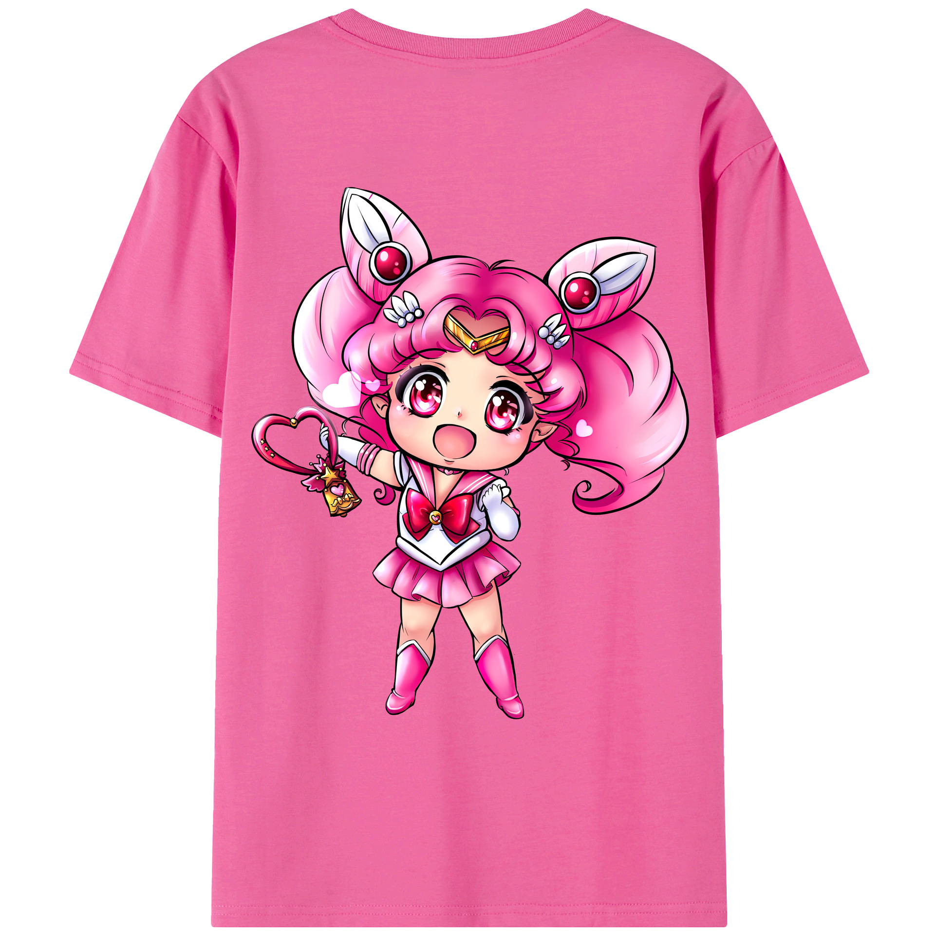 （画像用） 美少女戦士セーラームーン ちびうさ Sailor Moon Chibiusa Tsukino Usagi Small Lady Serenity レディース半袖Tシャツ(バックプリント)
